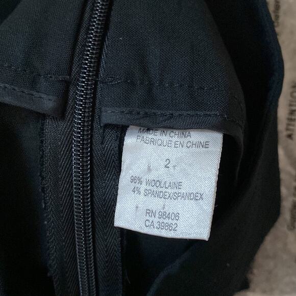 Theory Cropped Slim Leg Black Tuxedo Waist Trouser Pant Size 2 - Picture 7 of 9